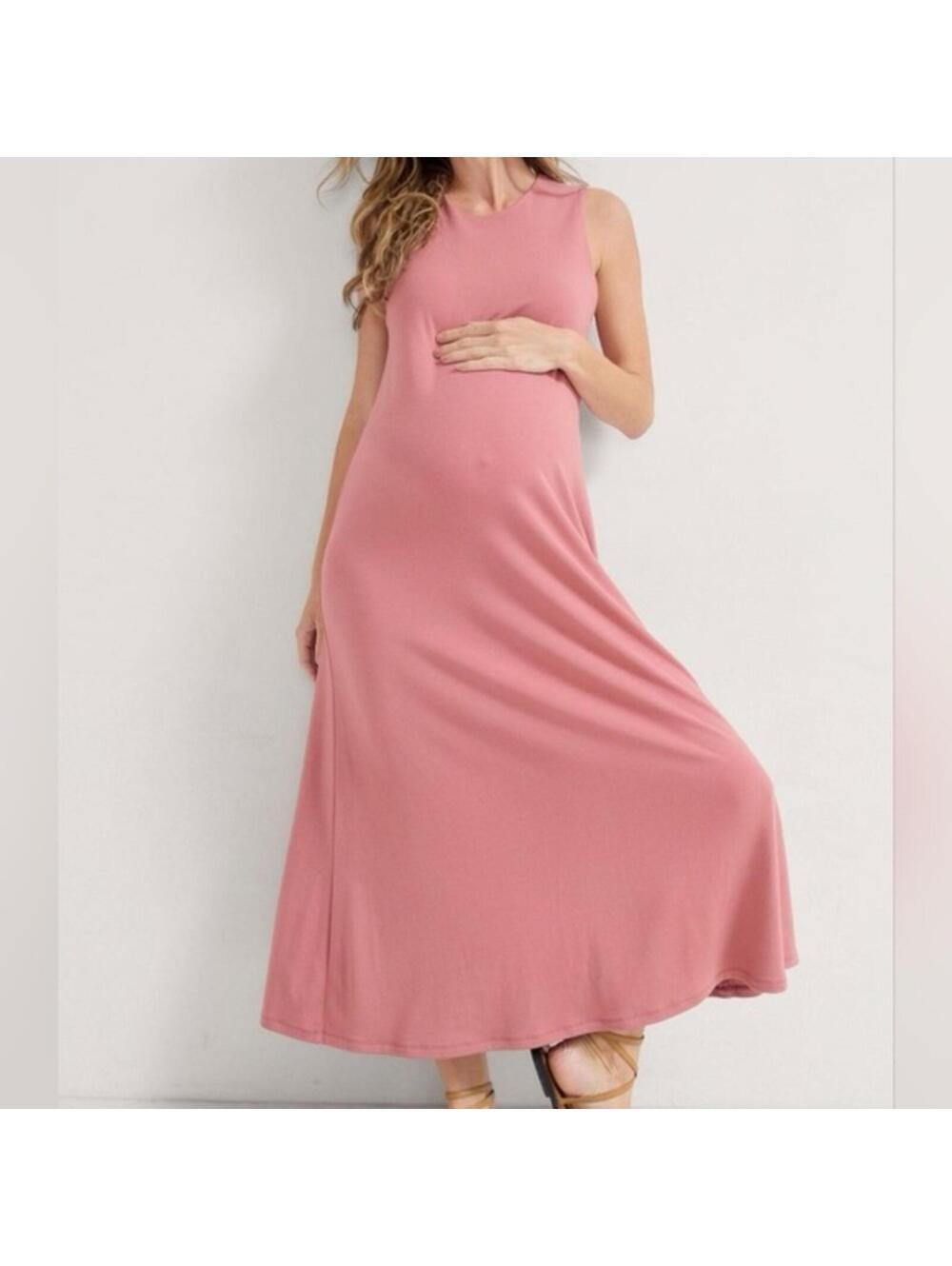 Hatch The Jamie Maternity Maxi Dress Pink Mauve Size 1 Small